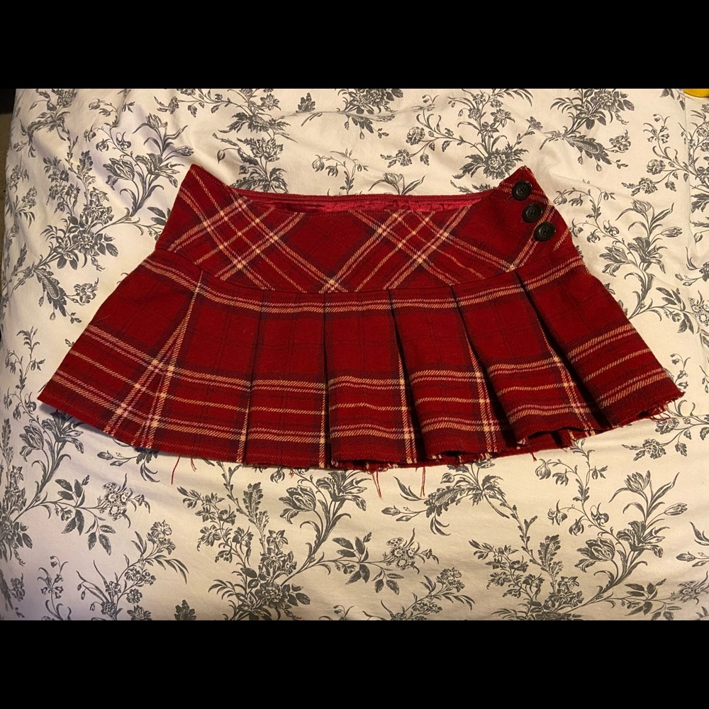 Abercrombie and Fitch mini pelted plaid skirt 6
